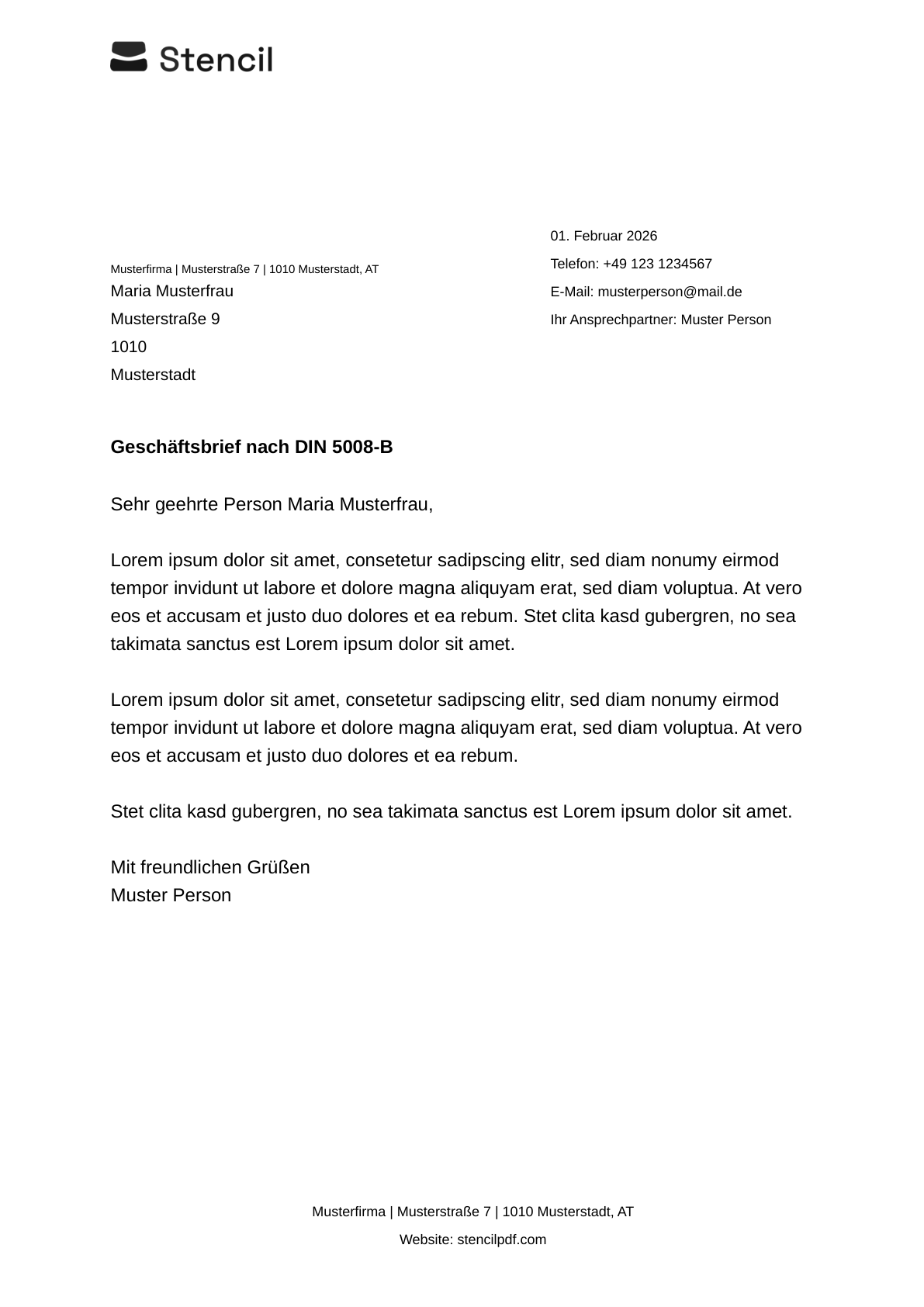 DIN 5008 Brief template preview